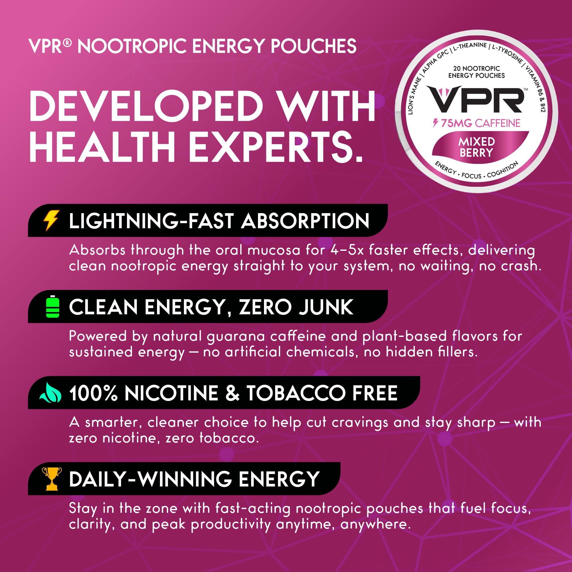 VPR Energy travel-friendly pack for commuting and workouts