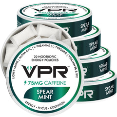 VPR Energy caffeine pouch front-pack display for a clean focus boost