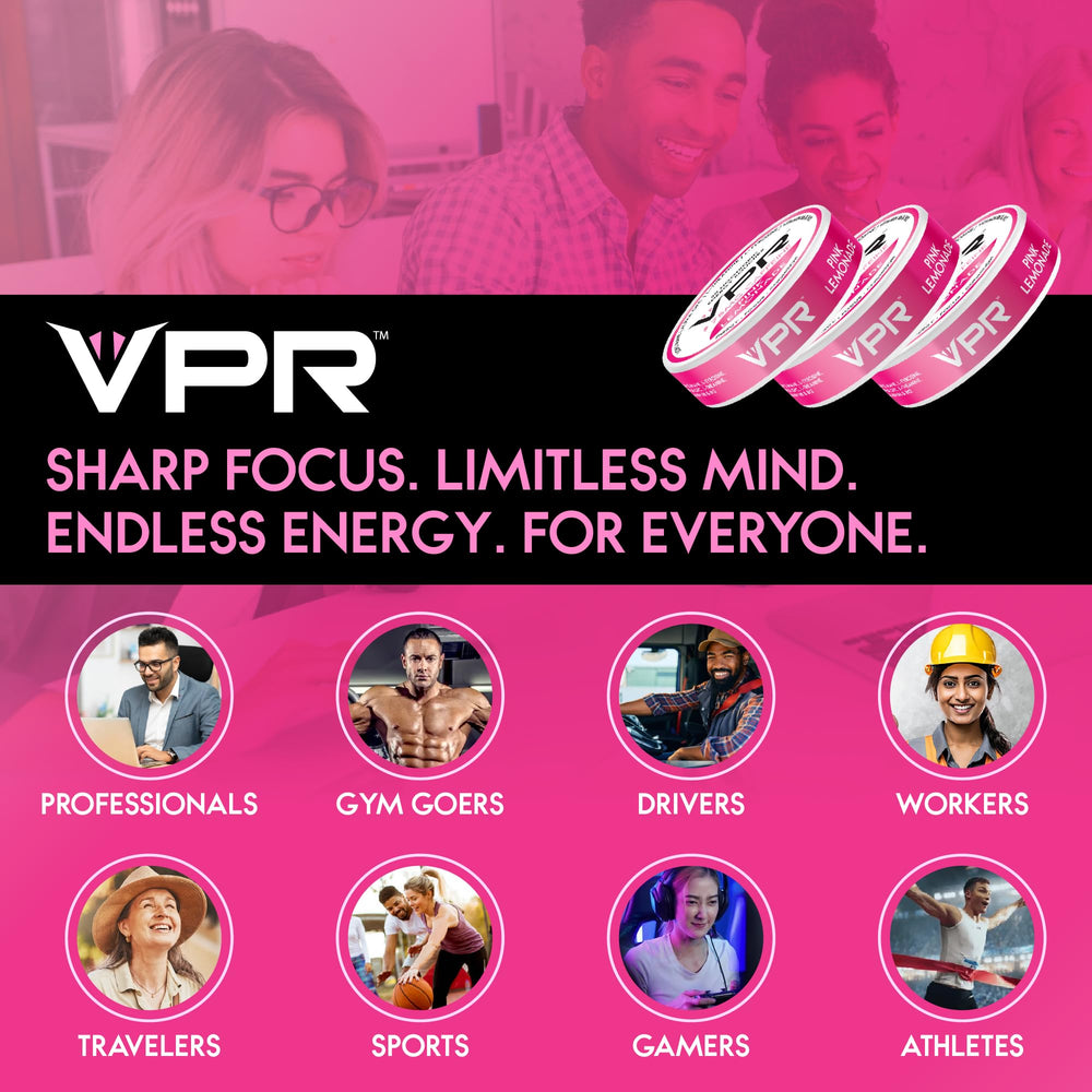 Ingredients panel highlighting Alpha GPC and Lion's Mane in VPR Energy