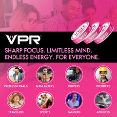 Ingredients panel highlighting Alpha GPC and Lion's Mane in VPR Energy