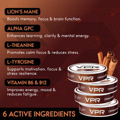 Close-up of VPR Energy pouch label showing clean ingredients