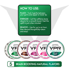 Discreet, pocket-sized VPR Energy pouch for quick boosts