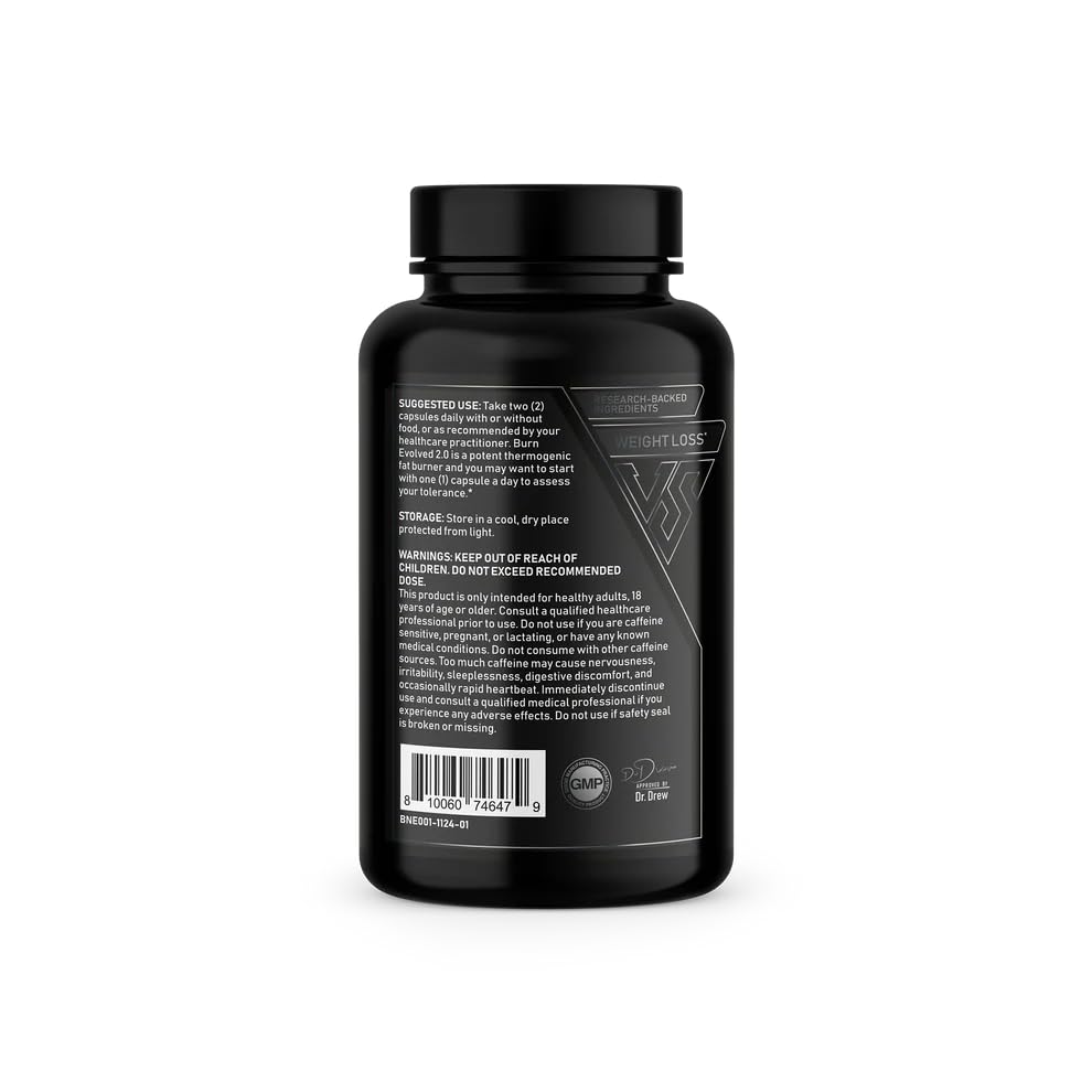 Burn Evolved 2.0 label with Dr. Drew approved metabolic health emphasis.