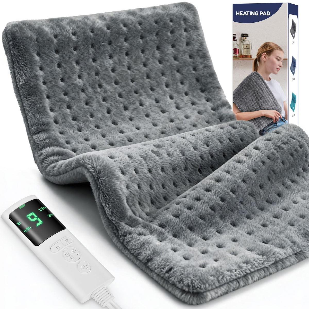 VSTKEN extra large heating pad fully covers back and shoulders for broad warmth and relief