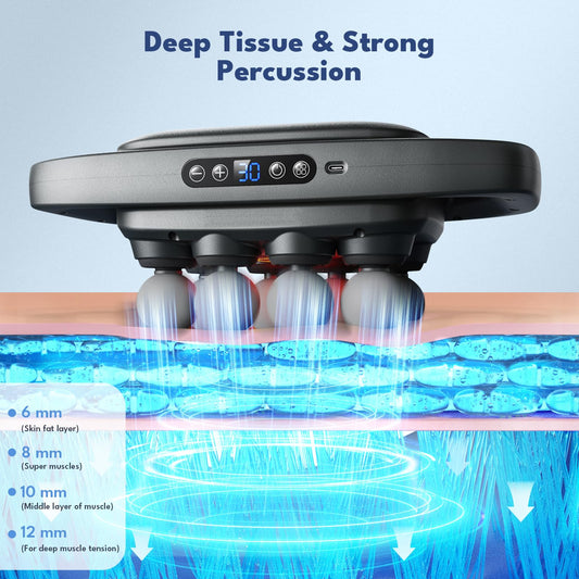 VTT back massage application showing deep tissue reach for the back.