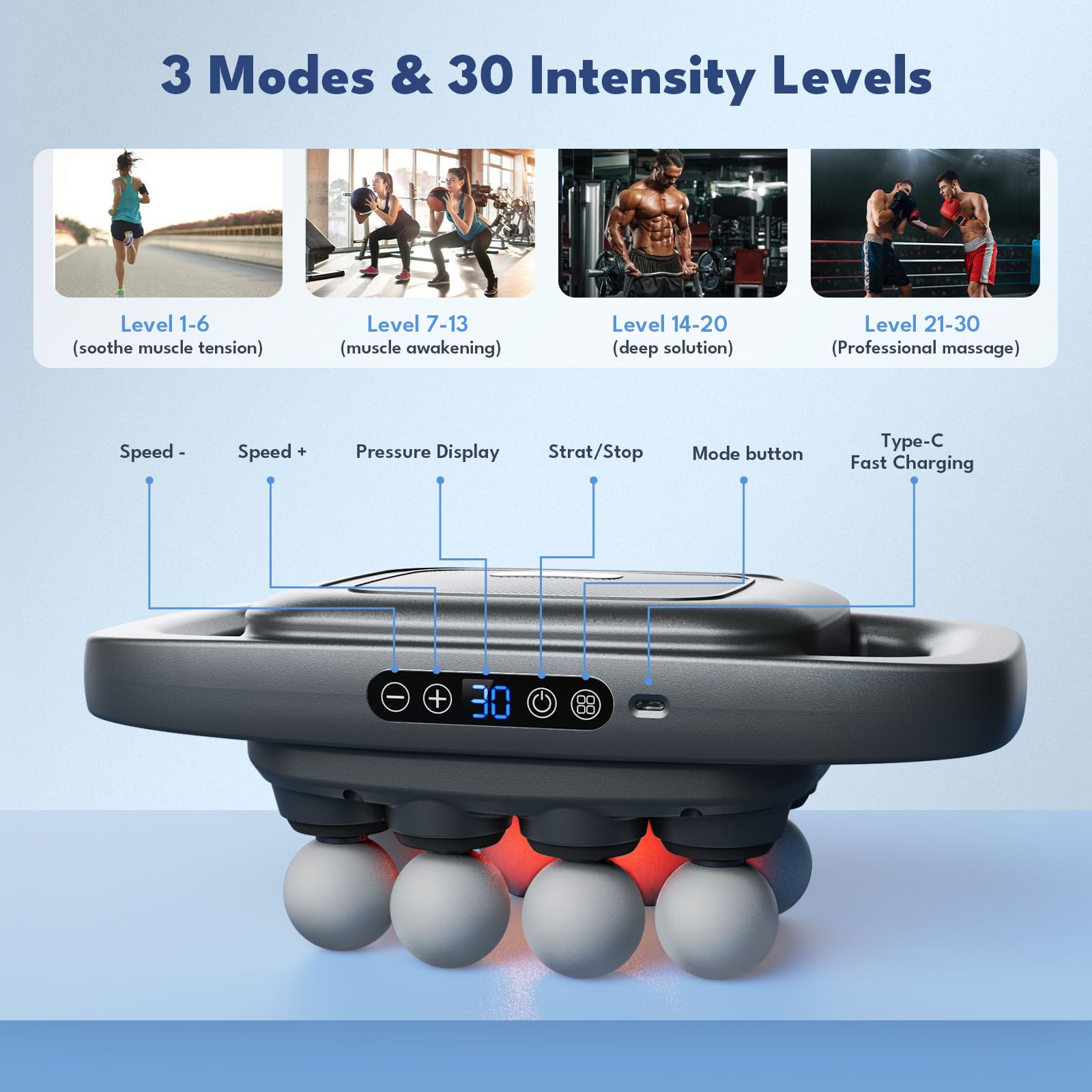 VTT long-lasting battery with Type-C charging for up to six hours.