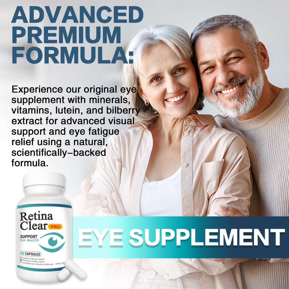 Vunexo Retina Clear Pro bottle back label with vitamins and minerals