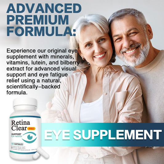 Vunexo Retina Clear Pro bottle back label with vitamins and minerals