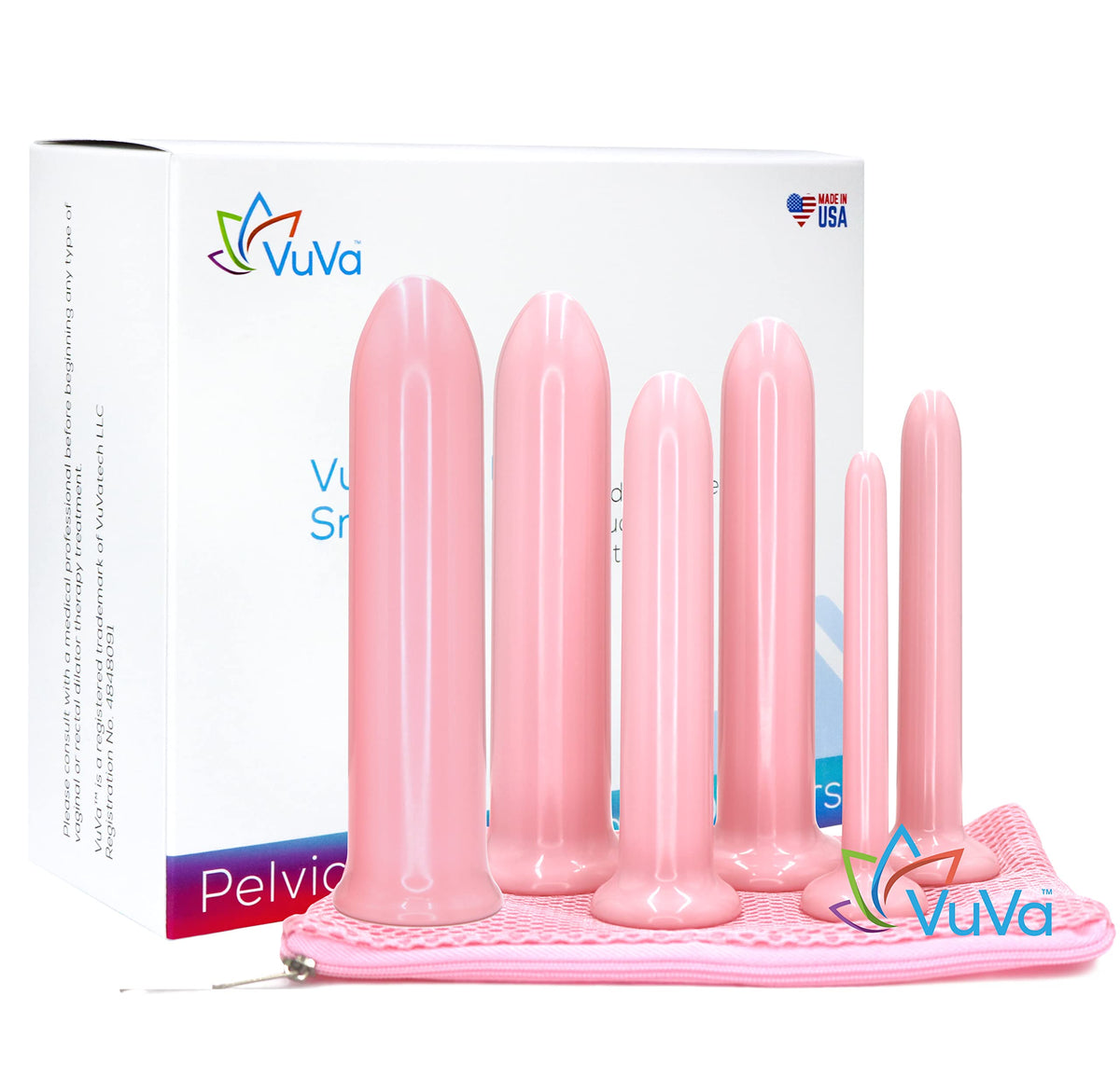 Vuva Six Longer Sizes Set offers graduated sizes for gentle progression and comfort.