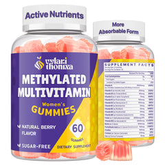 Vylarithonixa methylated multivitamin gummies bottle supports daily energy and wellness.
