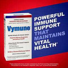 Vymune immune support packaging for on the go protection.
