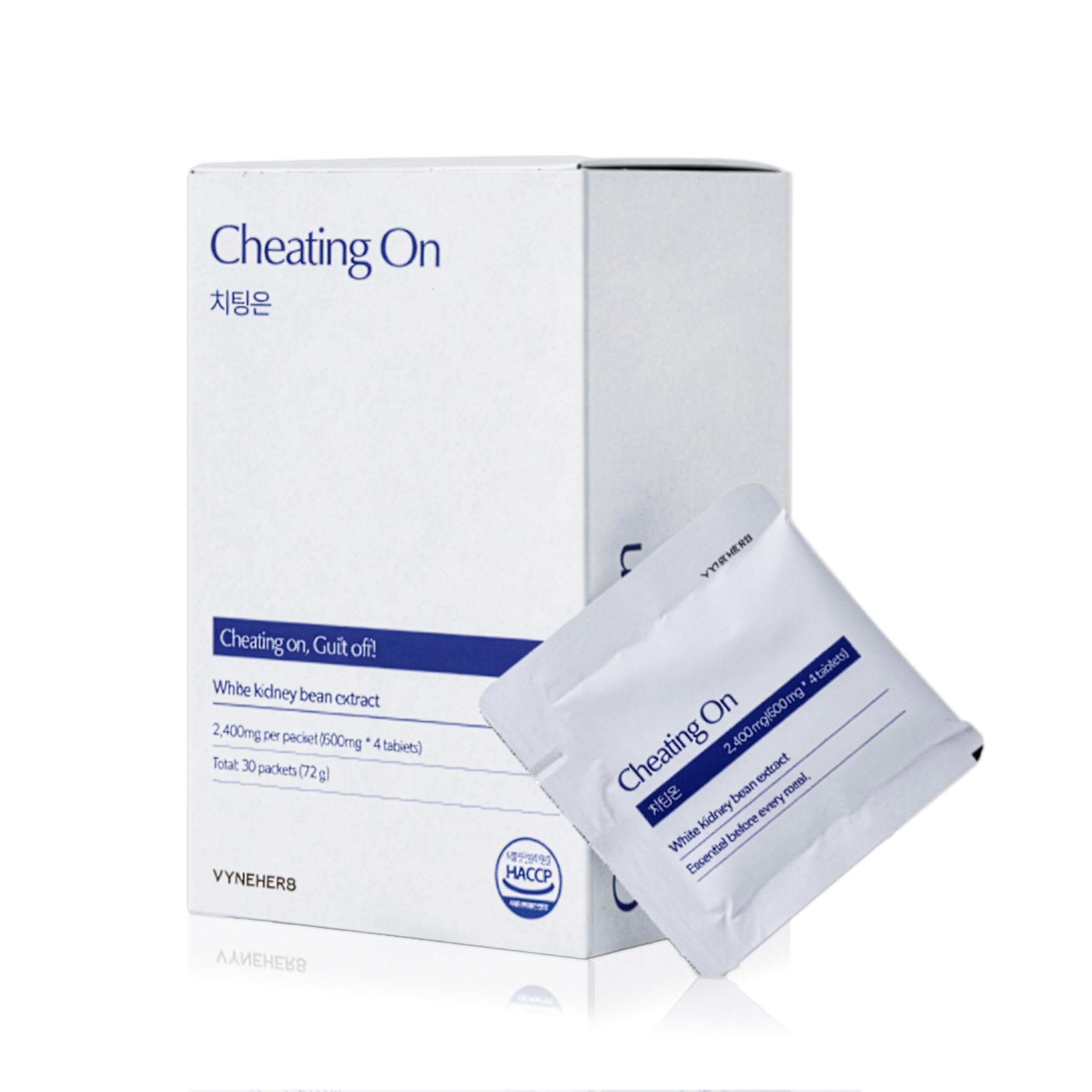 VYNEHERB Cheating On pack with 30 servings for on-the-go meals.