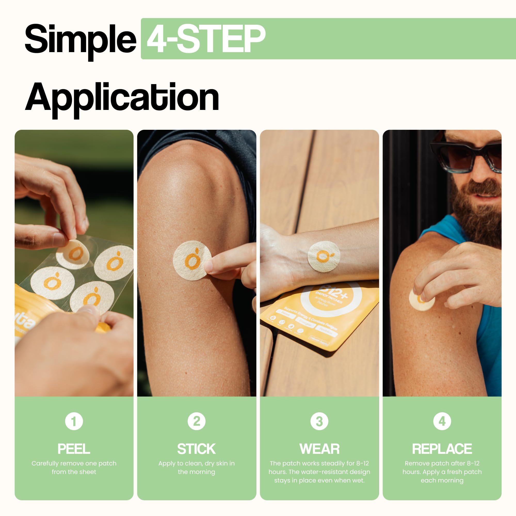Vytadose Collagen Glow Patches on forearm during wear.