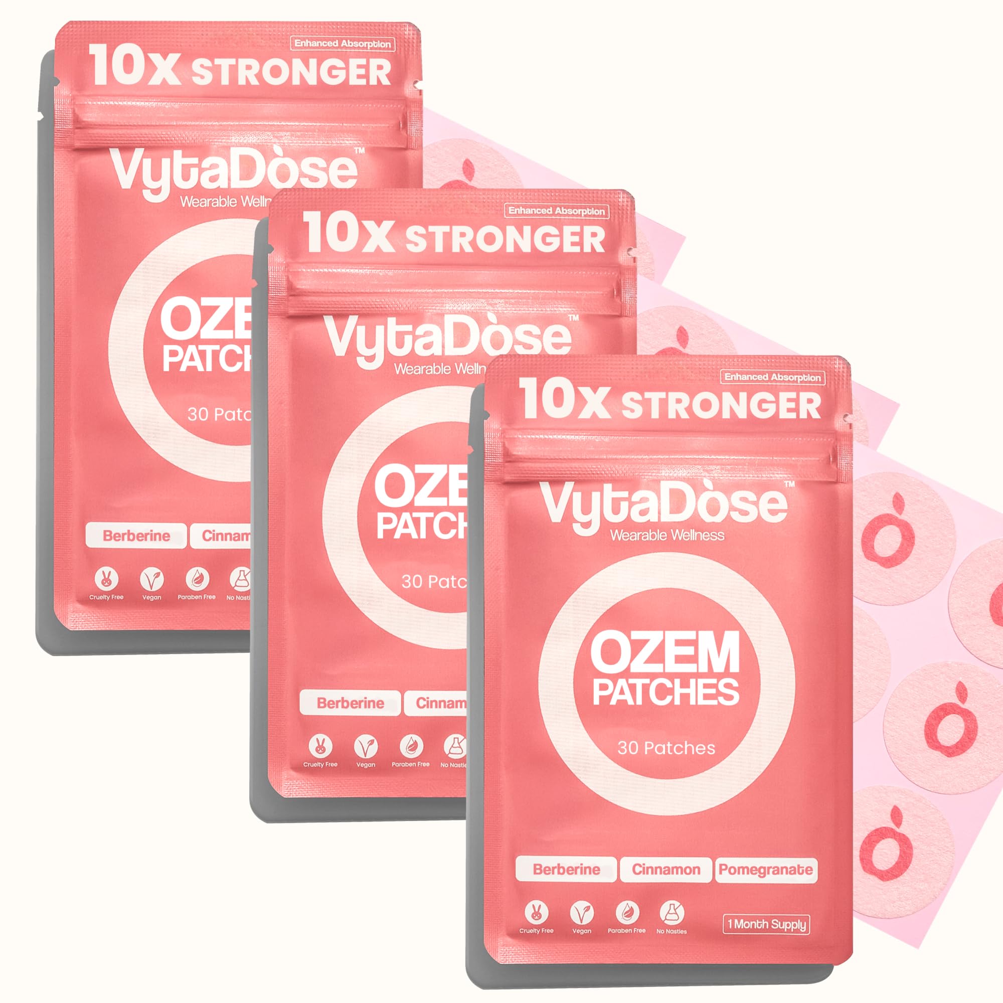 Vytadose Ozem patch with berberine, green tea, and pomegranate for daily plant-based support
