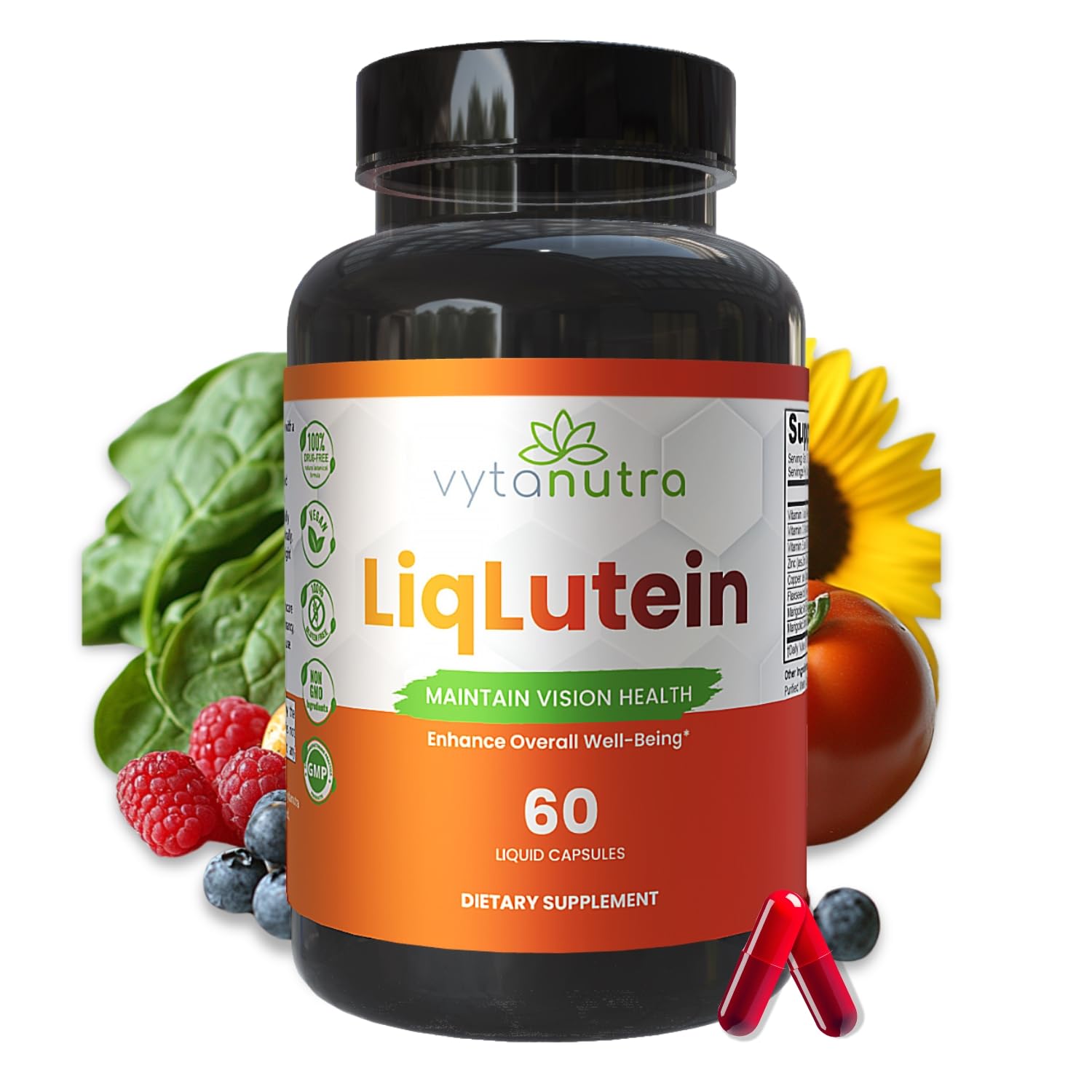 Vytanutra Liquid Lutein & Zeaxanthin bottle supports daily eye wellness.