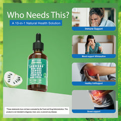 Vyxion Sea Moss and Moringa blend shown in bottle for plant-based nourishment.