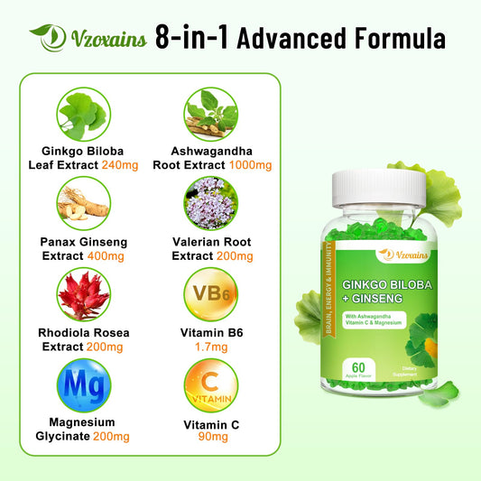 VZOXAINS gummies ingredients panel highlights antioxidants for cellular health