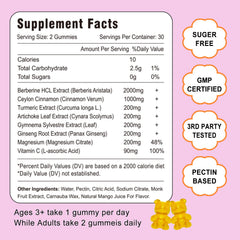Close-up of vibrant gummies inside the bottle highlighting mango taste for daily use.