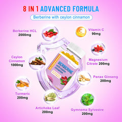 Front packaging of VZOXAINS gummies emphasizes easy, everyday wellness with berberine.