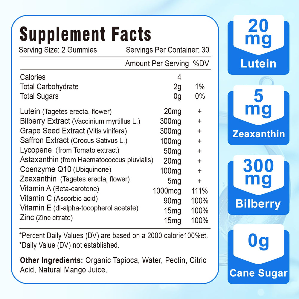 VZOXAINS adult use image shows portable bottle for on-the-go eye support