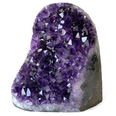 WAFUNNE amethyst geode cluster with sparkling purple crystals for decor.