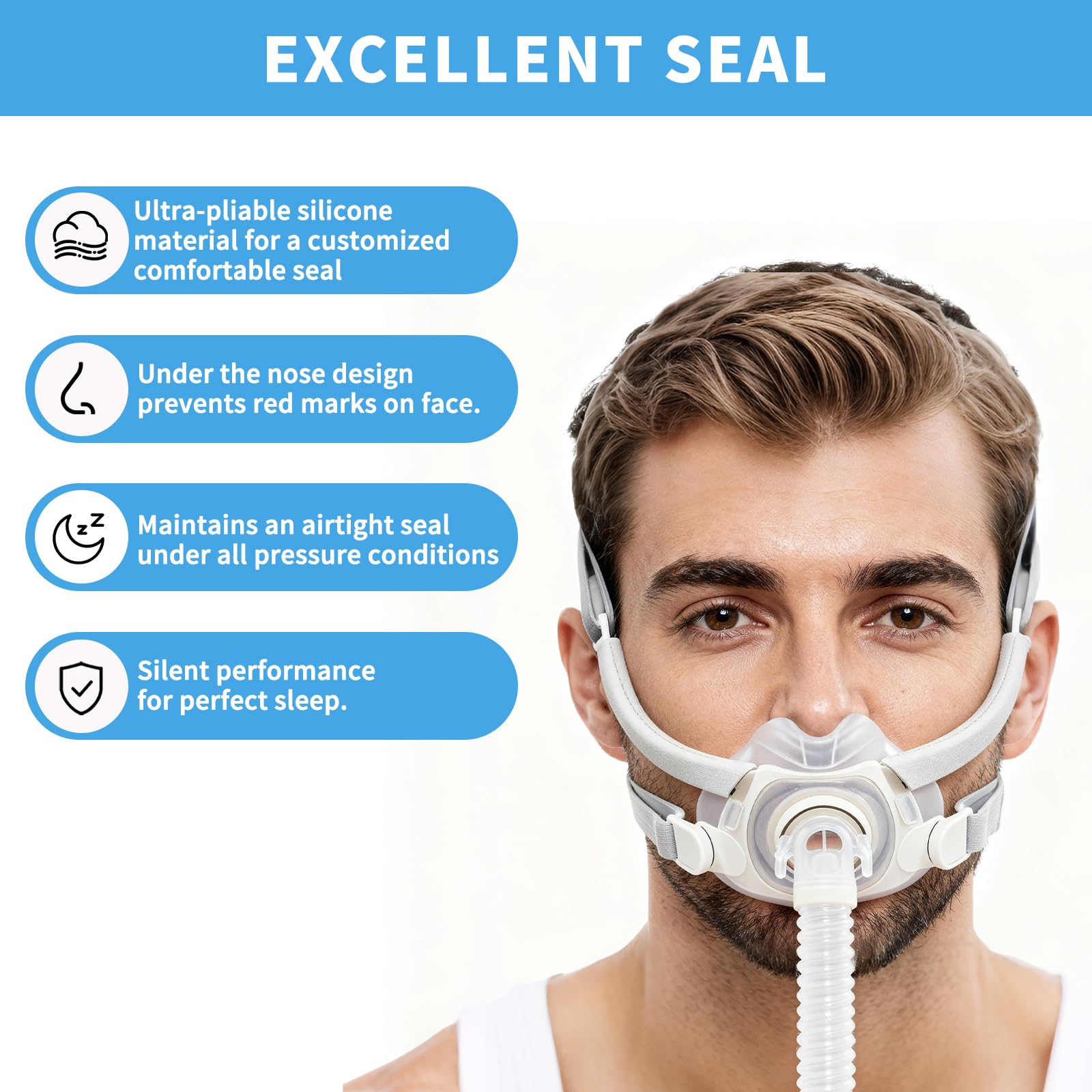 Wagleriz AirFit F40 cushion, durable and comfortable for nightly use.