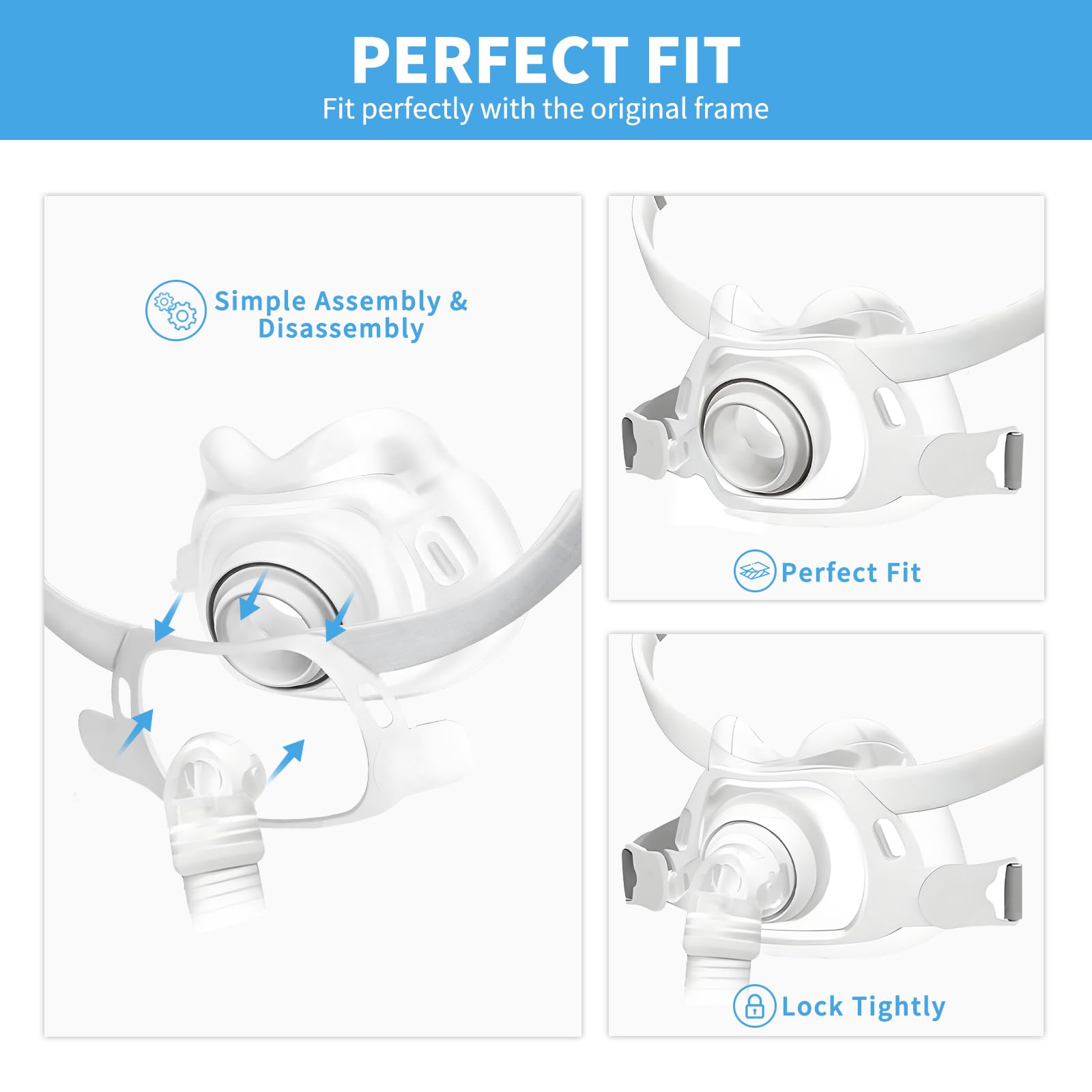 Wagleriz AirFit F40 replacement cushion, easy tool-free installation for a snug fit.