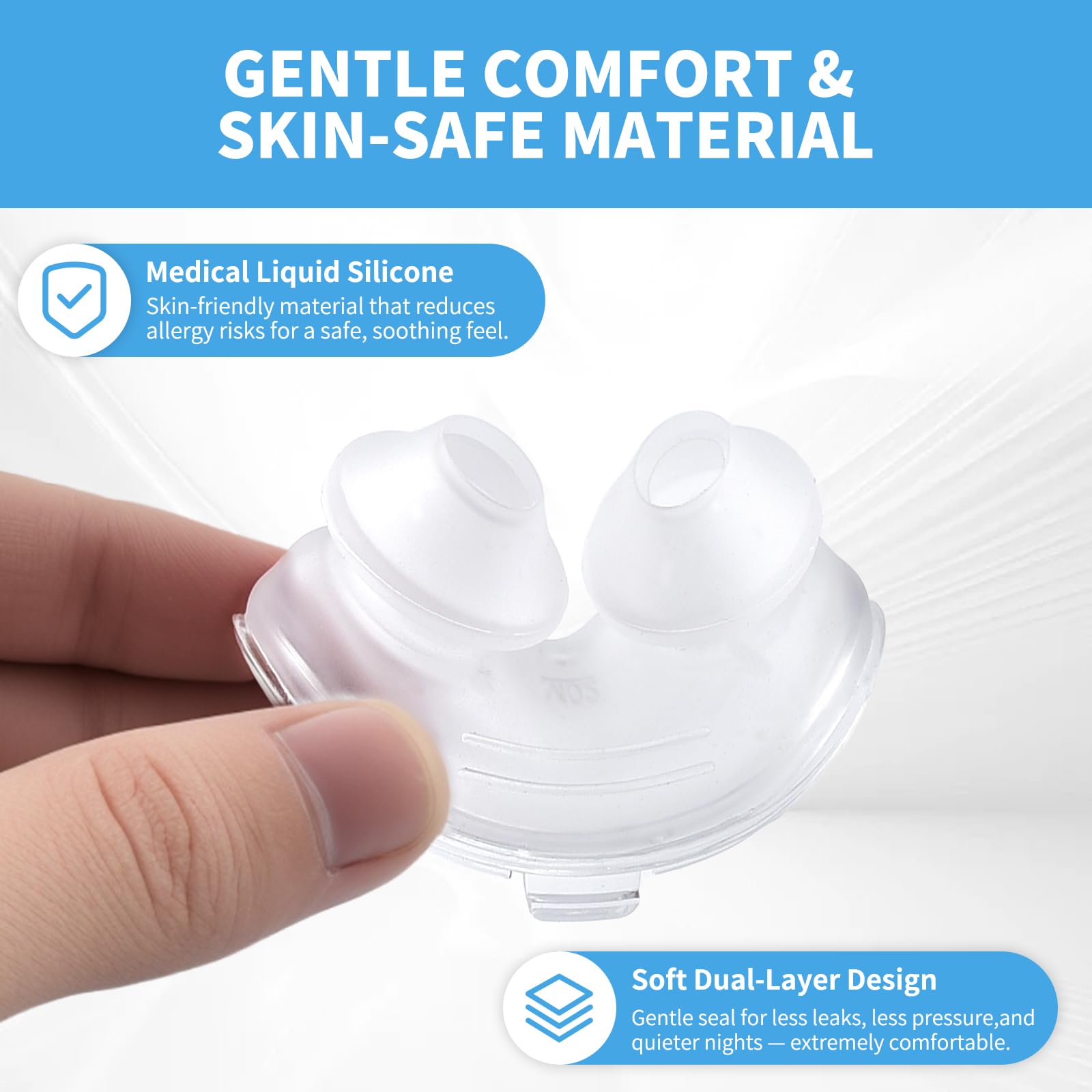 Wagleriz nasal pillow ready to connect securely to AirFit P10 frame