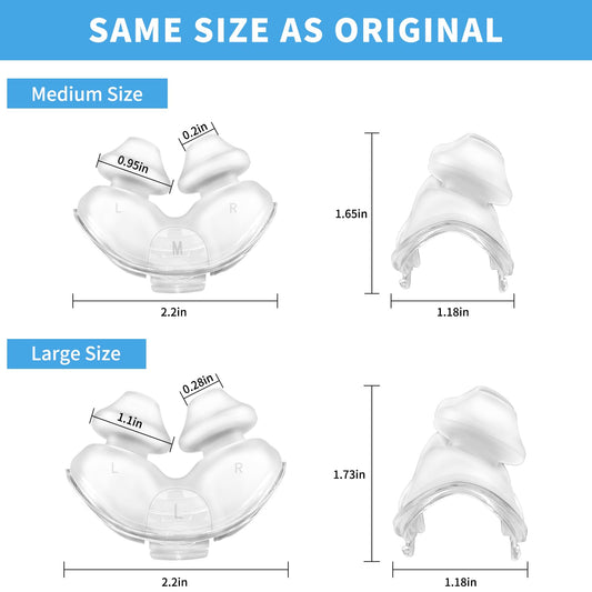 Wagleriz nasal pillow seal reduces pressure points for quiet sleep.