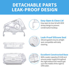 Wagleriz water chamber leak-proof seal maintains moisture for consistent overnight use.