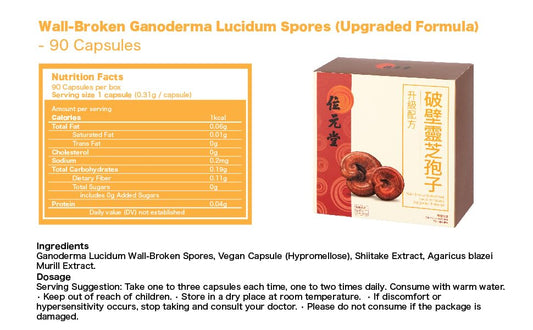 Wai Yuen Tong cracked-shell reishi spore close-up highlighting enhanced absorption.