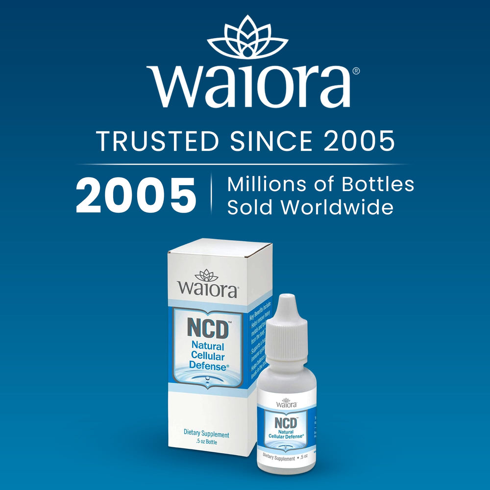 Waiora NCD activation technology visual hints at all-natural drops safety.