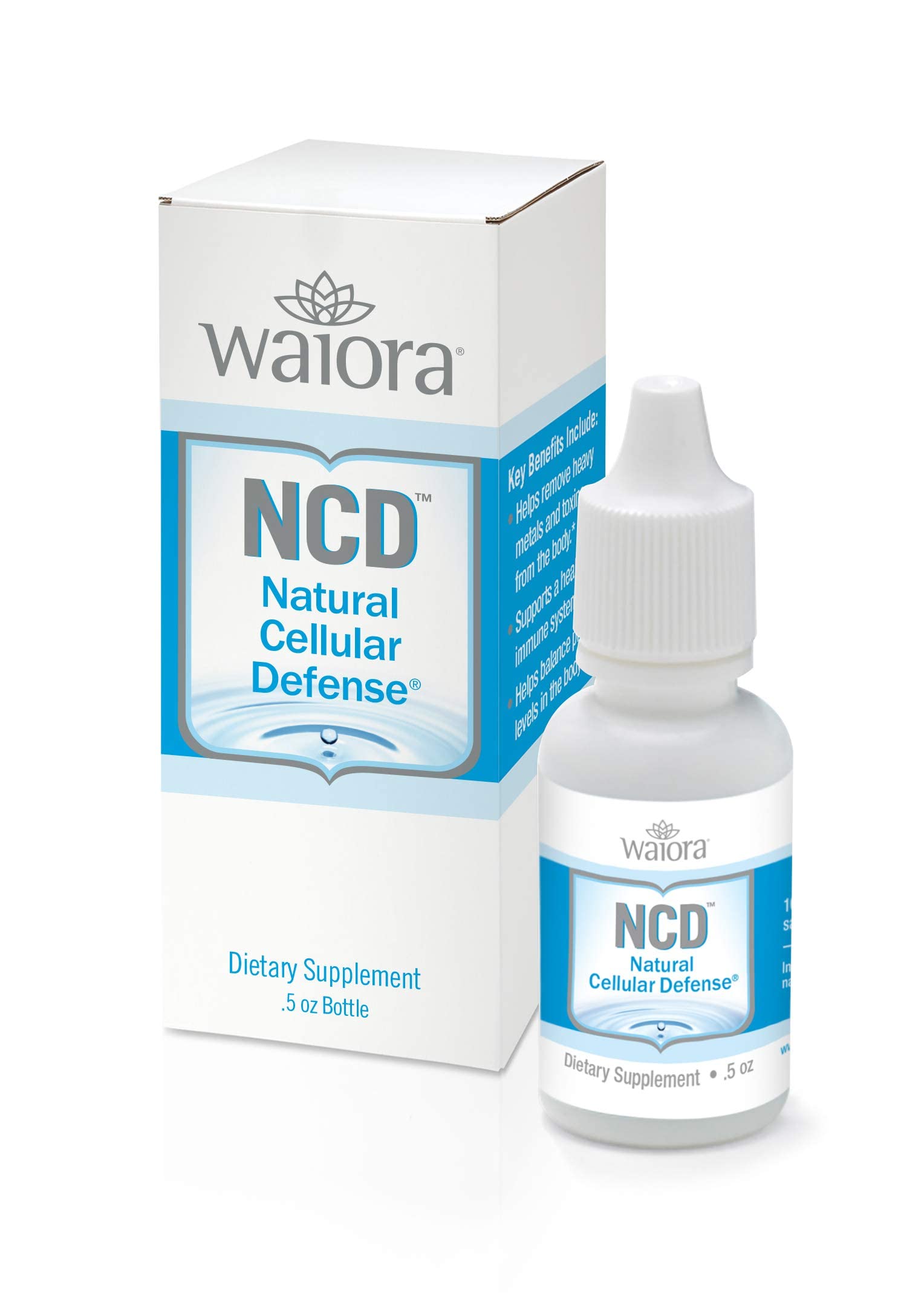 Waiora NCD liquid bottle front showing compact wellness drops for daily support.