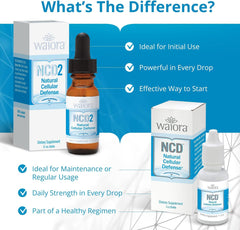 Waiora NCD2 bottle resting on clean countertop