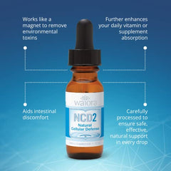Waiora NCD2 bottle pouring drops into water