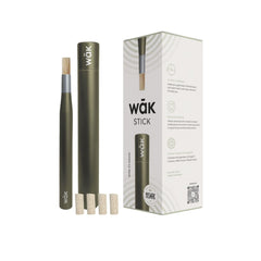 wāk STICK with forest green packaging for on-the-go refresh