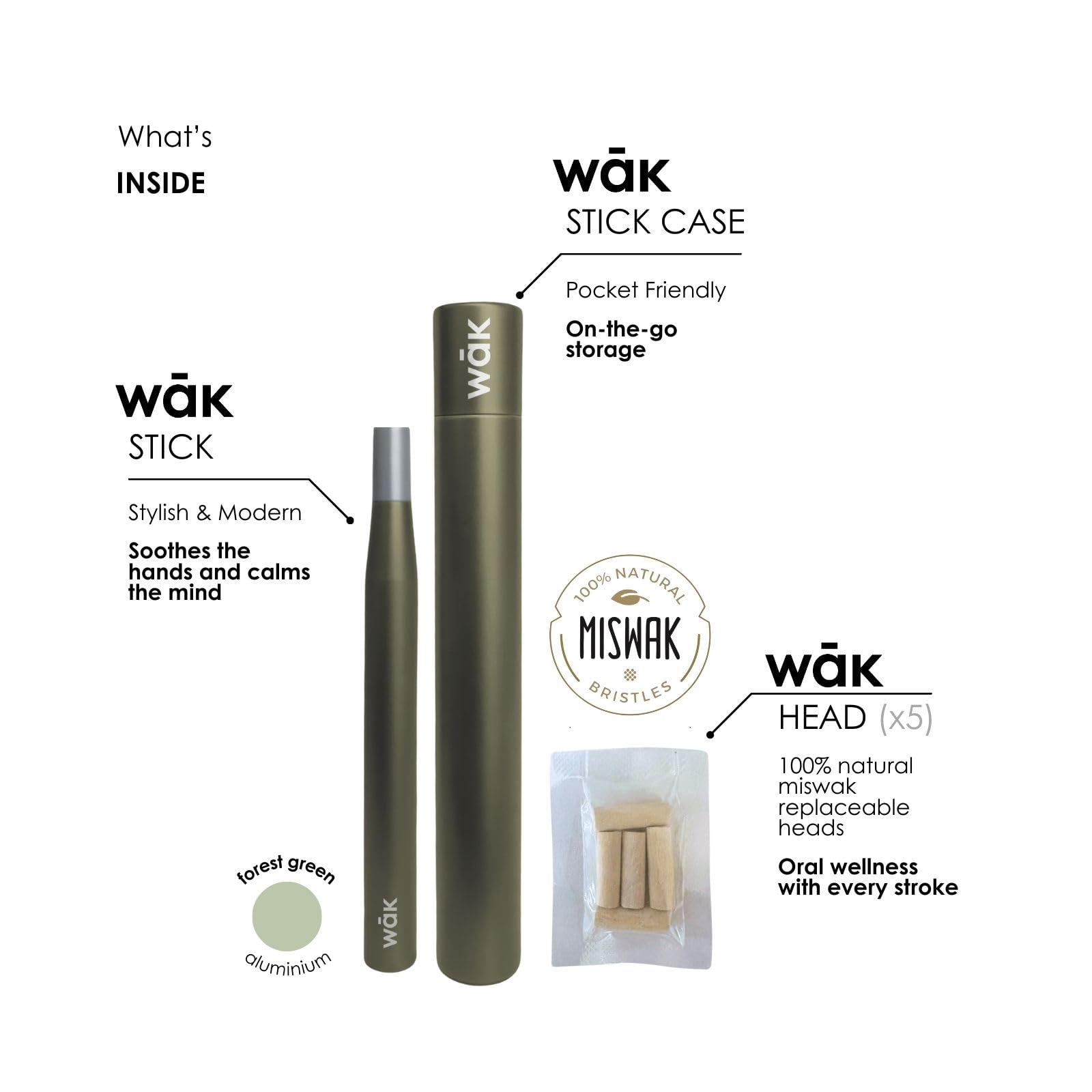 wāk STICK close-up of pure miswak fibers for breath care