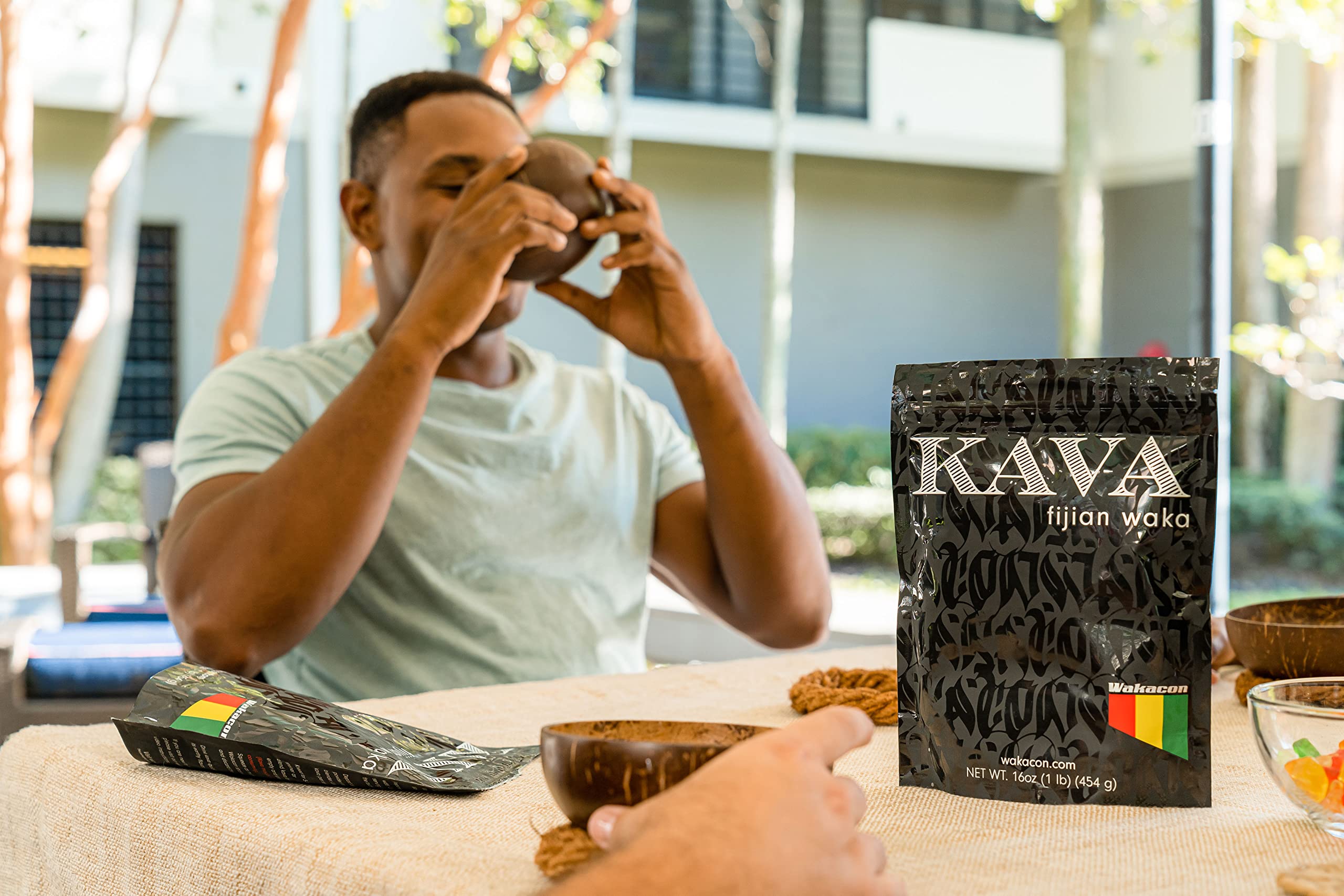 Wakacon Kava Waka Powder 16 oz packaging presented as premium Fiji kava supply