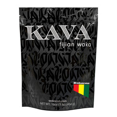Wakacon Kava Waka Powder packaging showing premium Fiji kava for relaxing rituals