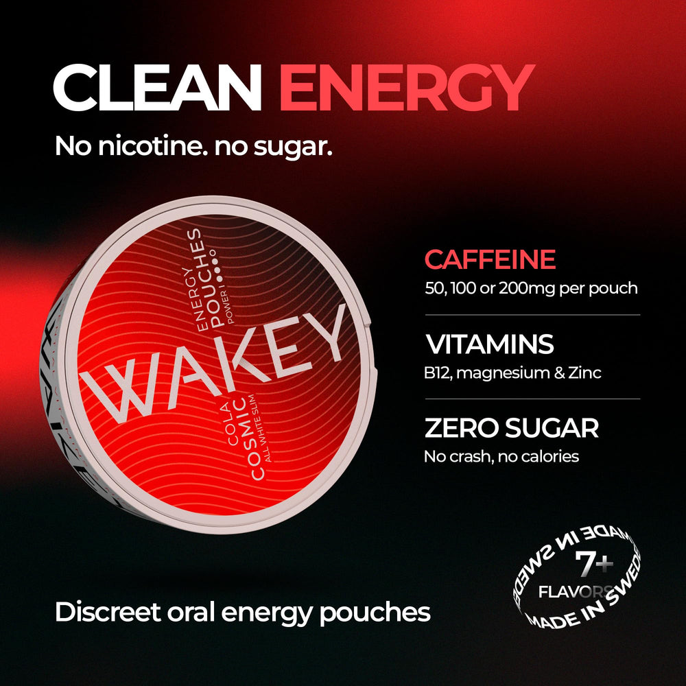 Wakey Cosmic Cola pack shot highlights a five-pack for convenient use.