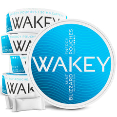 Wakey Energy Pouches Blizzard Mint front pack shows compact energy option