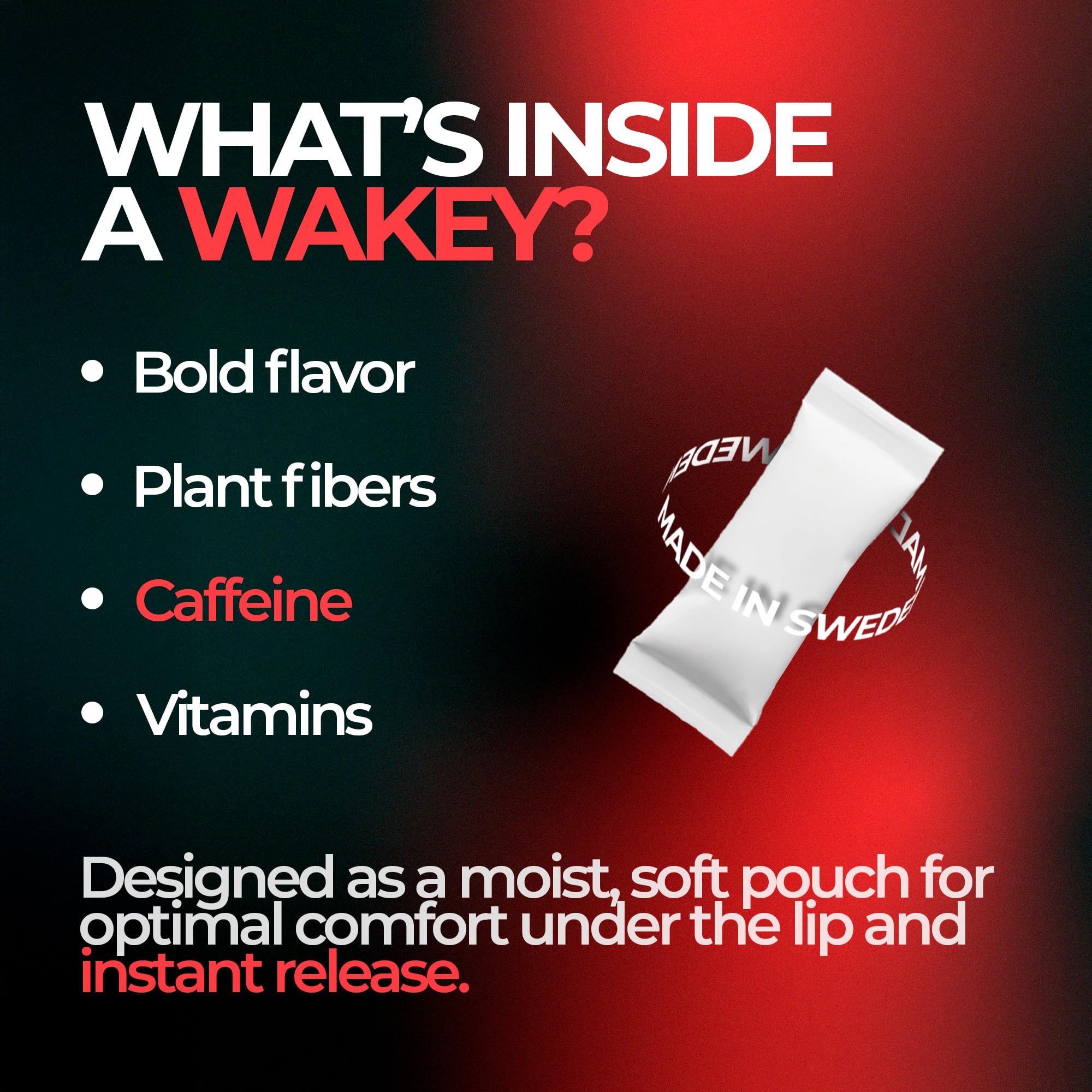 Wakey Energy Pouches Blizzard Mint pack in hand, ideal for travel