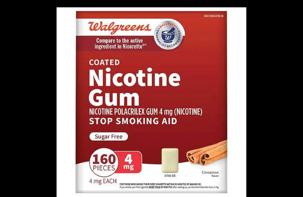 Walgreens nicotine gum 4 mg cinnamon pack helps curb cravings and supports quit attempts