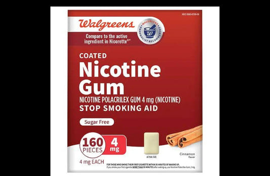 Walgreens nicotine gum 4 mg cinnamon pack helps curb cravings and supports quit attempts