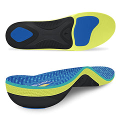 WalkHero heavy-duty arch-support insoles shown from the front view with lasting arch support.