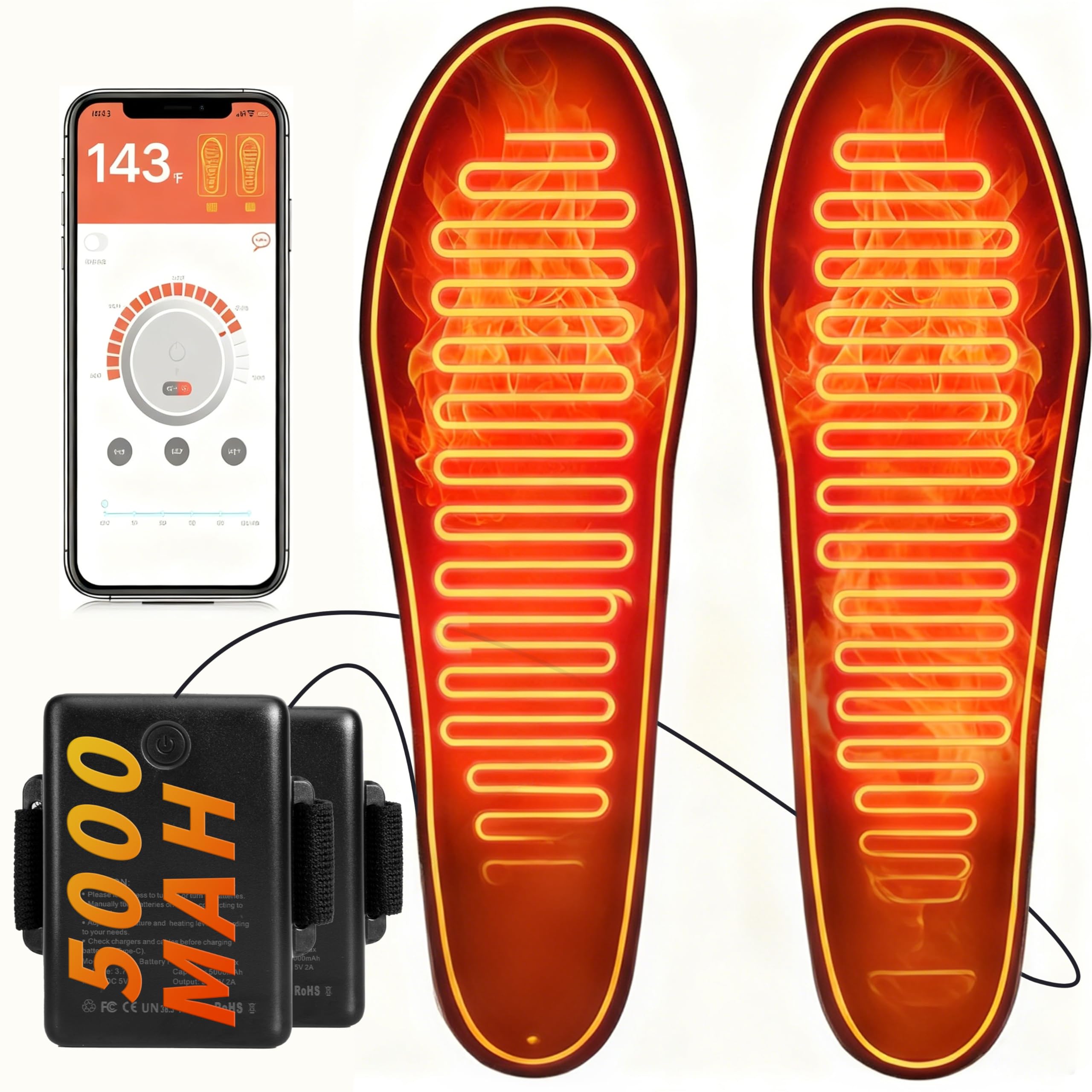 WAMOVAL heated insoles with app control for precise warmth during outdoor work