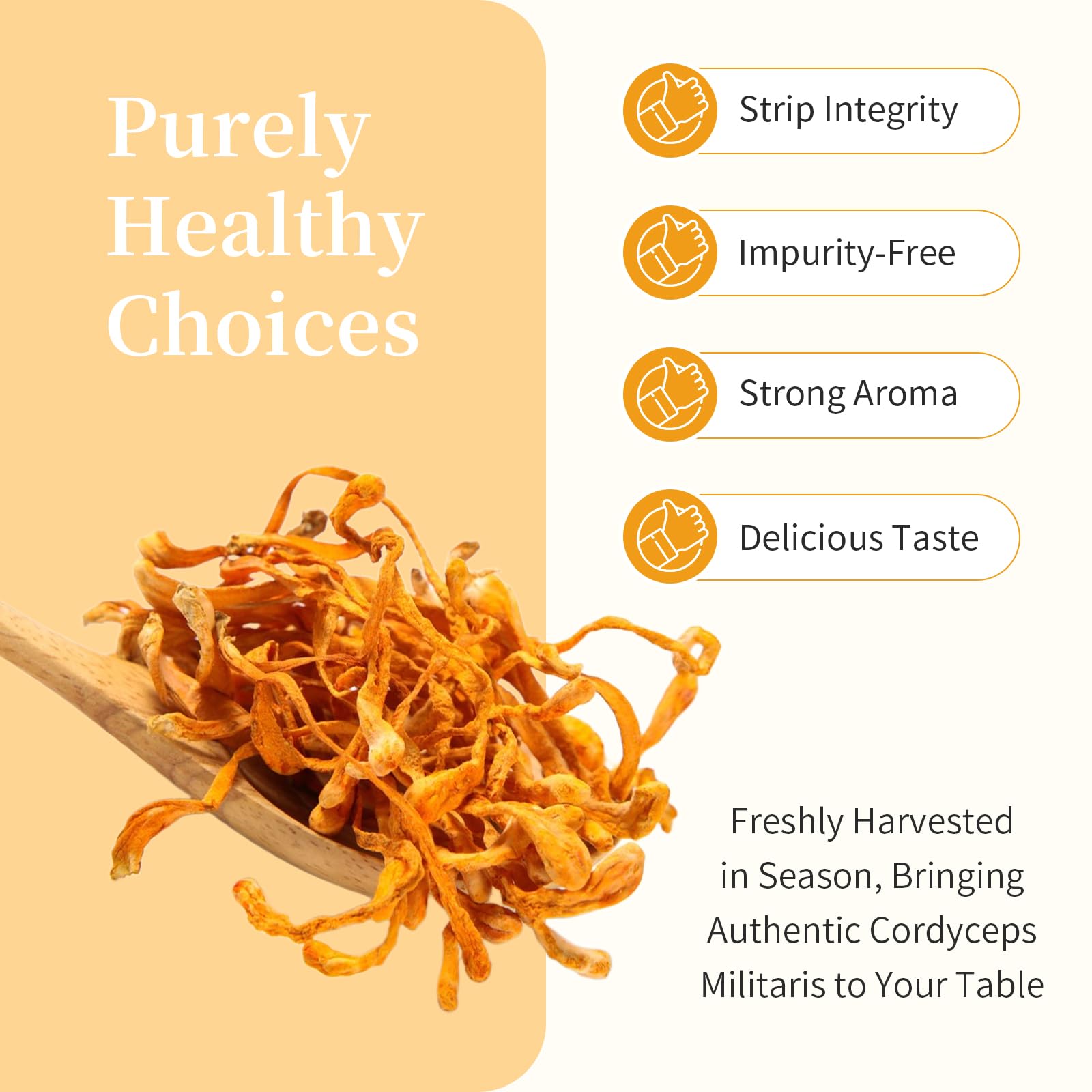 Wanhua Hall Cordyceps flowers golden-dry appearance showcases natural quality for recipes