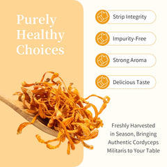 Wanhua Hall Cordyceps flowers golden-dry appearance showcases natural quality for recipes