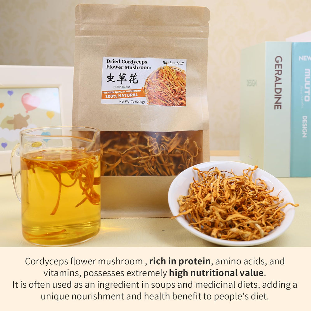 Wanhua Hall Cordyceps flowers soak to make tea with earthy aroma