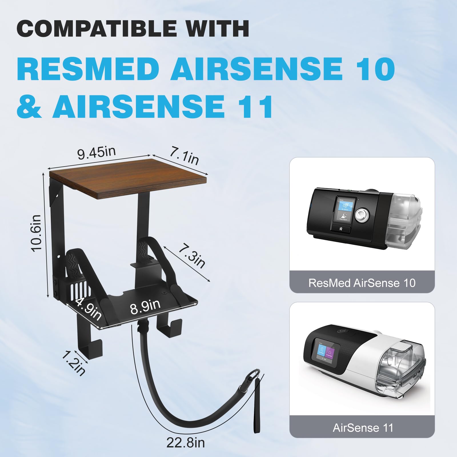 Wanyshapy CPAP hose holder with 180-degree arm prevents tubing tugging.